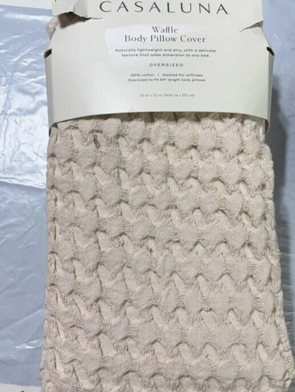 Casaluna Waffle Body Pillow Cover 20 by 52 Brand new in package